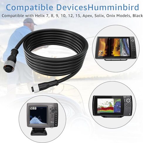 Replacement for 720073-5 AS EC 5E Ethernet Cable Extension. Compatible with Humminbird of Helix 7, Helix 8, Helix 9, Helix 10, Helix 12, Helix 15, Apex, Onix Models. (Black 5 Feet) in Saudi Arabia