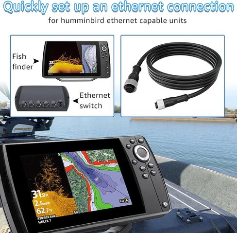 Replacement for 720073-5 AS EC 5E Ethernet Cable Extension. Compatible with Humminbird of Helix 7, Helix 8, Helix 9, Helix 10, Helix 12, Helix 15, Apex, Onix Models. (Black 5 Feet) in Saudi Arabia
