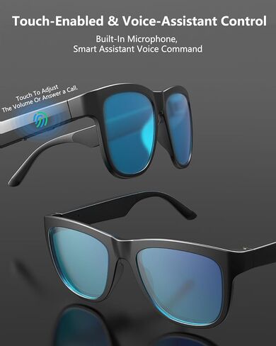 Bluetooth Sunglasses Smart Sunglasses, Open Ear Style Smart Glasses, Bluetooth 5.0 Audio Glasses IPX5 Waterproof for iOS, Android etc. in Saudi Arabia