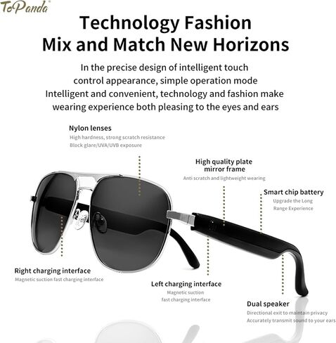 Smart Audio Glasses (3rd Gen), TWS Open Ear Speakers with Bluetooth 5.0 Connectivity for Gaming Meeting. in Saudi Arabia