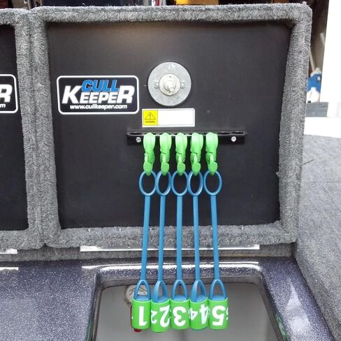 Procise Outdoors Cull Keeper - نظام إعدام الأسماك لصيد الأسماك والبطولات ، نظام وضع علامات الجهير المهني - يحتفظ بعلامات الإعدام لبطولات صيد الجهير المنظمة - 8 ثقوب ، كبيرة in Kuwait