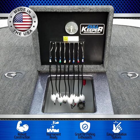 Procise Outdoors Cull Keeper - نظام إعدام الأسماك لصيد الأسماك والبطولات ، نظام وضع علامات الجهير المهني - يحتفظ بعلامات الإعدام لبطولات صيد الجهير المنظمة - 8 ثقوب ، كبيرة in Kuwait