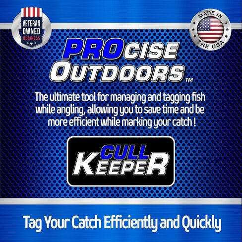 Procise Outdoors Cull Keeper - نظام إعدام الأسماك لصيد الأسماك والبطولات ، نظام وضع علامات الجهير المهني - يحتفظ بعلامات الإعدام لبطولات صيد الجهير المنظمة - 8 ثقوب ، كبيرة in Kuwait