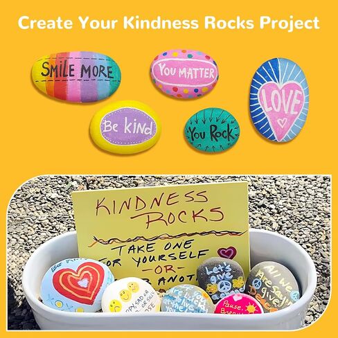 Simetufy 30 Rocks للطلاء ، 1.2-3.5 بوصة صخور الصخور ، صخور نهر ناعمة للطلاء ، الصخور الحرفية للطلاء ، صخور اللطف ، فن صخرة الحديقة في الهواء الطلق ، الأطفال الحرف الصخرية in Kuwait