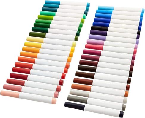 Amazon Basics Colored Markers Pack of 10, Broad Line Washable Markers, Multicolored for Drawing, School in Saudi Arabia