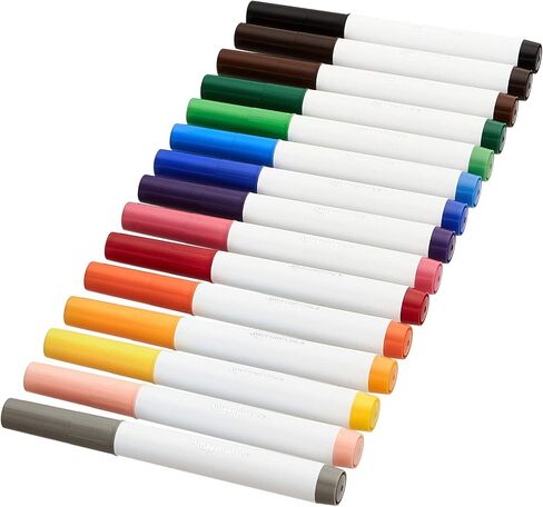 Amazon Basics Colored Markers Pack of 10, Broad Line Washable Markers, Multicolored for Drawing, School in Saudi Arabia