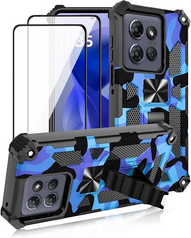 بالنسبة إلى Motorola Moto G Power 2025/ Moto G Play 2025 Case ، مع حامي شاشة زجاجي مقسّران ، درجات عسكرية ، Kickstand مع تركيب السيارة المغناطيسي ، حالة هاتف واقية - خضراء فاتحة in Kuwait