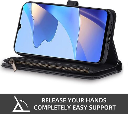 Asuwish Phone Case for Samsung Galaxy A16 5G/4G Wallet Cover with Tempered Glass Screen Protector and Crossbody Wrist Strap Leather Flip Pattern Zipper Credit Card Holder Stand Cell A 16 G5 16A Black in Saudi Arabia
