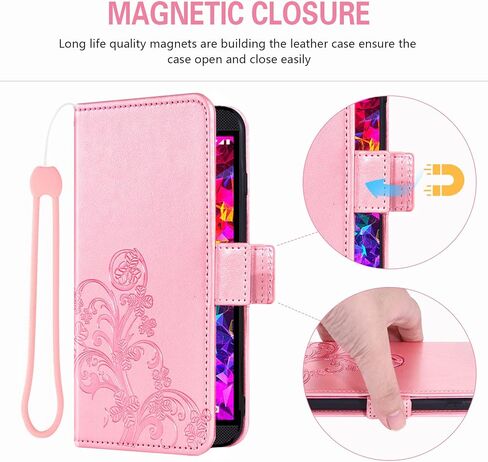 Asuwish Compatible with Razer Phone 2 Wallet Case and Tempered Glass Screen Protector Flip Purse Accessories Wrist Strap Credit Card Holder Stand Cell Phone Cover for RazerPhone2 Women Men Rose Gold in Saudi Arabia