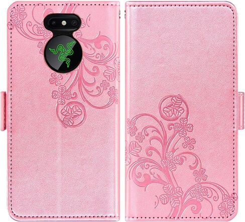 Asuwish Compatible with Razer Phone 2 Wallet Case and Tempered Glass Screen Protector Flip Purse Accessories Wrist Strap Credit Card Holder Stand Cell Phone Cover for RazerPhone2 Women Men Rose Gold in Saudi Arabia