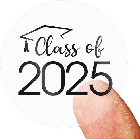 100 PCS Graduation Stickers,Class of 2025 Transparent Gold Foil Self Adhesive Sticker for Envelope Seals,Grad Invitations,2025 College High School Senior Graduate Party Favors(Gold) in Kuwait