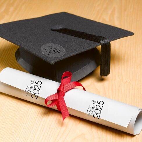 100 PCS Graduation Stickers,Class of 2025 Transparent Gold Foil Self Adhesive Sticker for Envelope Seals,Grad Invitations,2025 College High School Senior Graduate Party Favors(Gold) in Kuwait
