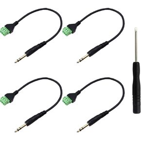 4PCS 3.5mm Audio Speaker Screw Terminal Connector,3.5mm Stereo Male to 4Pin Solderless Bolt Adapter Cable(30cm/1ft)