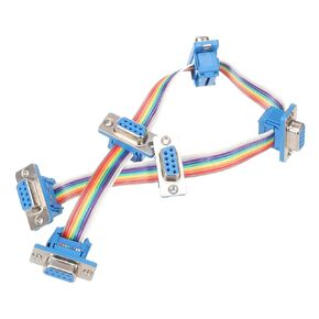 MECCANIXITY IDC Rainbow Wire Flat Ribbon Cable DB9 Female 13 Inch Length 2.54mm Pitch Breadboard Jumper Wires RS485 RS232 Extension Cable for Electronic Projects Multi-Port Parallel Hub
