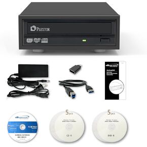 Vinpower 24X DVD CD External Burner Drive Bundle with Archival Grade M-Disc, Free PlexTools Pro, Burning Software, USB 3.0 External DVD Player for Laptop, and External CD Drive for PC