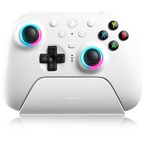 Nargos 8BitDo Ultimate 2 Wireless Controller, Game Gamepad for PC Android with TMR Joysticks, Switchable Hall Effect/Tactile Triggers, RGB Fire Ring, PC Gamer Gift