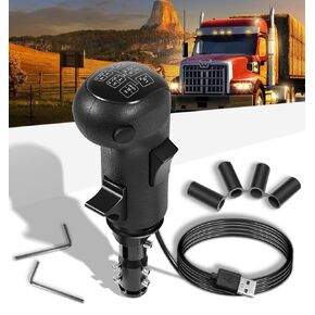 Camoo USB American Truck Simulator Shifter Shift Knob for ATS & ETS2 - Up to 18 Speed Gearshift Knob Compatible with Logitech G25/G27/G29/G920, Thrustmaster TH8A, PXN A7 Shifter