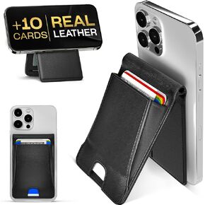 MagSafe Wallet for iPhone, Premium Full Grain Leather, Adjustable Stand Magnetic,10 Card Holder,Magsafe Wallet Stand Magnetic Compatible for iPhone 16/15/14/13 Pro/Max/Plus/Series Apple Accessories