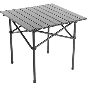 Wind Tour Portable Camping Table Folding Side Table Aluminum Lightweight Table with Carry Bag for Outdoor Cooking Hiking Picnics BBQ Travel (Black)