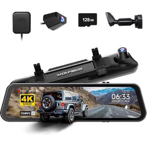WOLFBOX G900 PRO Mirror Dash Cam & OEM Bracket