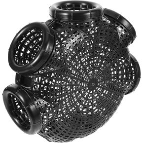 SUPVOX Reusable Crawfish Trap Cage, 5-Hole EEL Trap for Fish, Shrimp, Loach, and Crab, Durable Pp Material, Easy to Clean, 12.00 * 10.43 * 4.13 Inches, Black