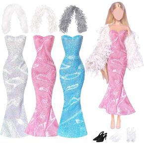 UPINS 10 Pcs Doll Clothes Girls Doll Accessories for 11.8 Inch Doll Include T-Shirt Pants Regular Outfit Doll Clothing Girl Birthday Gift