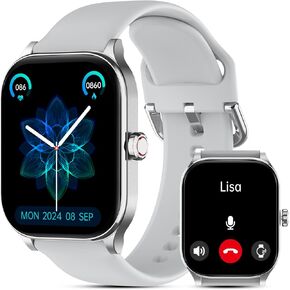 Smart Watch for Men Women(Answer/Make Call), Smartwatches with Heart Rate/SpO2/Sleep/Stress Monitor, IP68 Waterproof, 100+ Sports Mode Fitness Tracker, Compatible with Android and iPhone(Black, 2.01")