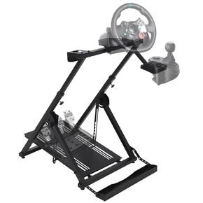GarveeTech Racing Steering Wheel Stand, Simulator Cockpit Wheel Stand, Racing Steering Shifter Mount Fit for Mainstream Gaming L-Type Folding, NOT Included Racing Wheel/Pedals
