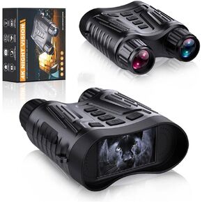 4K Night Vision Goggles, Night Vision Binoculars with 3.2'' HD Screen, 8X Digital Zoom, 32GB Card, Binoculars Night Vision That can Take Photos and Videos for Camping Farm & Security