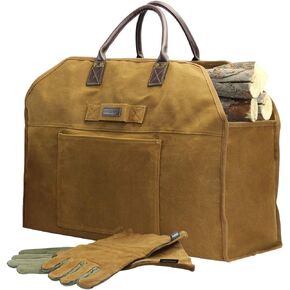 INNO STAGE Heavy Duty Firewood Log Carrier Tote Bag, Large Wood Storage Hay Hauling for Fireplace Fire Pit Outdoor Camping, BBQ Barbecue in Saudi Arabia