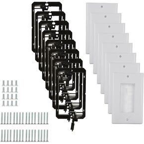 Shuess 8 Pack Brage Wall Plate مع قوس التثبيت منخفض الجهد ، كابل لوحة حزام حزام واحد من خلال لوحة جدار الكابل للعبث في HDTV ، أنظمة المسرح المنزلي