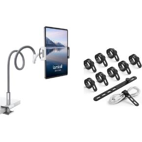 Lamicall Silicone Cable Ties + Gooseneck Tablet Holder