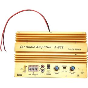 A828 Car Audio Amplifier 12V 1280W Car Amplifier Board, 2 Channel Amplifier Car Audio, Car High Power Stereo Amplifier, Car Accessories for 8 to 12 Inch Subwoofer
