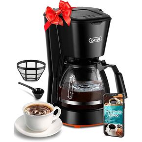 Gevi 5 Cups Small Coffee Maker, Compact Coffee Machine with Reusable Filter, Warming Plate and Coffee Pot for Home and Office
