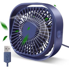 Desk Fan Portable Personal Table Small Desktop Cooling 3 Speeds Quiet Mini With Cable Powered by USB 360° Rotation Micro Fan for Home Office Bedroom Car Outdoor Camping Travel (Pink)