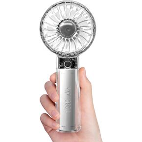 F111 Glassy Mini Fan,3 Speeds Lightweight USB Rechargeable Fan,Powerful for Outdoor/Travel/Sports/Work (Black)