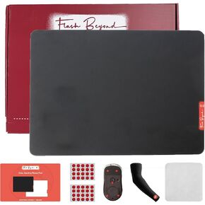 Flash Beyond Glass Gaming Mouse Pad - Premium Glass Pad with Anti-Slip Rubber Base - Smooth, Precise Tracking, Durable Surface for High-Speed Gaming, Ideal for FPS Players (Black, Middle-40 * 30CM)