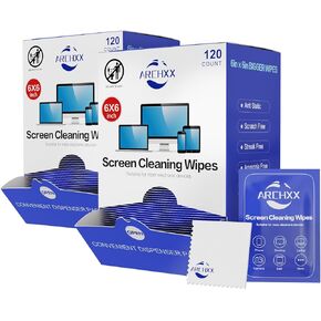 Screen Wipes for Electronics, 240 Count 6"x6" Pre-Moistened Screen Cleaner for Screens, Computer,Laptop,Tablet,Phone,Monitor,Car Screen Cleaner, Lens Wipes Individually Wrapped