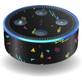 MightySkins Skin Compatible with Amazon Echo Dot (2nd Gen) - Funky Pineapples | Protective, Durable, and Unique Vinyl Decal wrap Cover | Easy to Apply, Remove, and Change Styles | Made in The USA