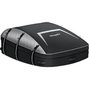 Bougerv Soft Rooftop Cargo Cargo Carrier Bag مقاومة للماء حقيبة Aero Car Top Carrier للسيارة مع رفوف 900D PVC ، وتشمل 6 أحزمة مقواة ، وحقيبة التخزين ، وقفل الأمتعة (39 '× 35 "× 13' ')