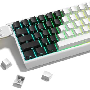 مجموعة Dagaladoo Blue PBT Keycap ، تألق من خلال KeyCap 75 في المئة ، قبعات مفتاح اللقطة المزدوجة ، ملف تعريف الكرز ، غطاء لوحة المفاتيح التدرج ، الكبسولة المفاتيح المطبوعة الجانبية للوحات مفاتيح الألعاب الميكانيكية (121Key ، Keycaps فقط)
