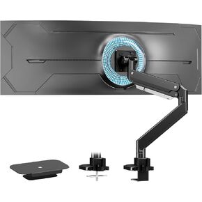 17-57 Inch Monitor Desk Arm for Heavy Duty Monitor up to 59.4 lbs, Premium Aluminum Gas Spring, Steel Reinforcement Plate, VESA 75x75 to 200x200, PUTORSEN