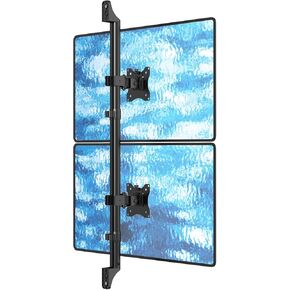 PUTORSEN Dual Monitor Wall Mount - Vertical Stacked Monitor Wall Mount for 17-32 inch Screens,Holds up to 19.8 lbs per Monitor,VESA 75x75/100x100mm,Black