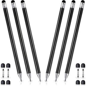 2-in-1 Stylus Pen for Touch Screen,Stylists pens for iPhone iPod Samsung Android Smartphone and Tablets,Compatible All Touch Screens (6X Multicolor)