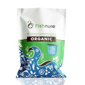 Fishnure - Humus Fish Compost Fertilizer for Indoor Plants, Outdoor Houseplant Fertilizer, Plant Food for Houseplants, Gardener Gifts, 1 lb Convenience Pack for 3-Gallon Pot