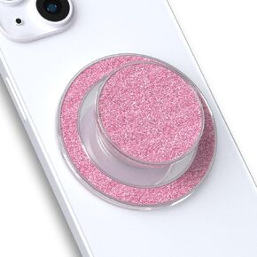 Glitter Phone Grip Compatible with MagSafe, Detachable Clear Phone Grip Holder Collapsible, Compatible with Kindle, Smartphone Tablet Cell Phone Accessory (Magnetic Type, Glitter Pink)