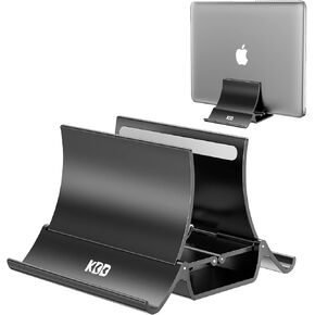 Vertical Laptop Stand with Gravity Locking, 6-in-1 Laptop Holder Desktop Stand, Space-Saving Organizer Fits MacBook/Surface/Samsung/HP/Dell/Book/Tablet/Switch and Cell Phone