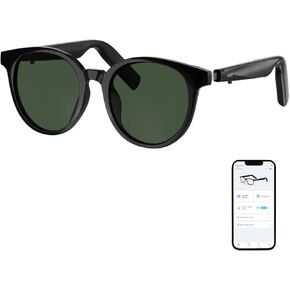 Smart Sunglasses, Round Polarized Lens Bluetooth Glasses for Women and Men with Speaker, Music Glasses AI Translator, 11H Battery Life, Voice Control, Smart Eyewear for Travel Driving Meeting