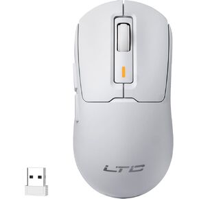 LTC GM024 Tri-Mode Wireless Gaming Mouse, 59g Ultra-Light Ergonomic Gaming Mouse 2.4Ghz/BT/Wired, PAW3104 Sensor, 6-Level DPI 4800 Max, 1000Hz, 5 Programmable Buttons, Pro Software