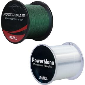 RUNCL PowerBraid Braided Fishing Line+Monofilament PowerMono Fishing Line